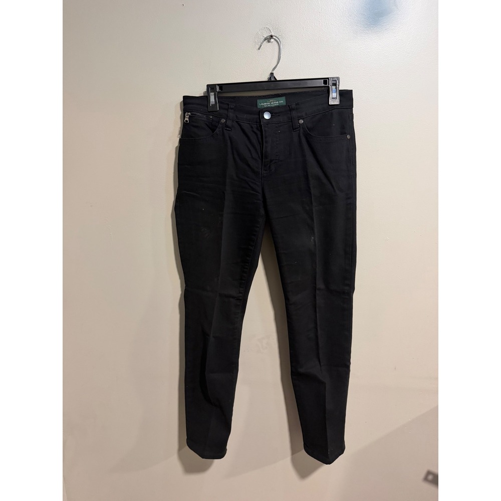 Lauren Ralph Lauren Black Skinny Jeans Women Size 6 Stretch Denim Zipper Pocket